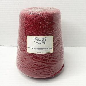 Yarn Country Hand Knitting Machine Yarn Cone Chenille 1300 Rayon Burgundy Red